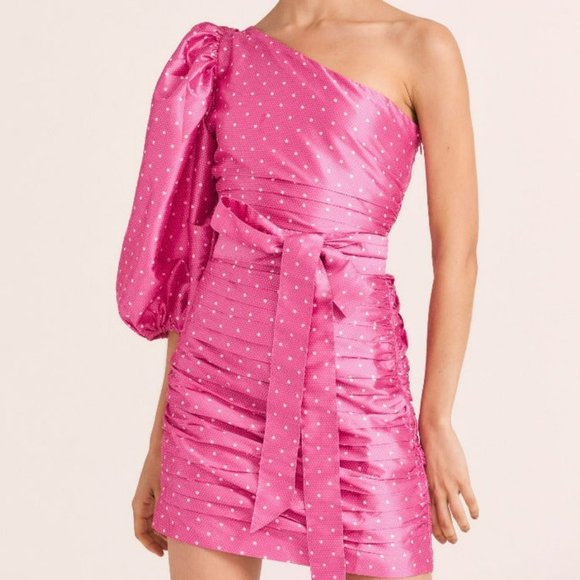 NWT Altie Dress Hot Pink Cherry by LoveShackFancy - Picture 1 of 5